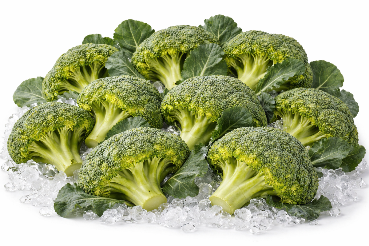Broccoli crowns with or without ice